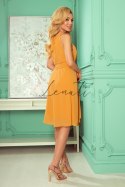 ALIZEE - szyfonowa sukienka z wiązaniem - kolor MIODOWY Numoco