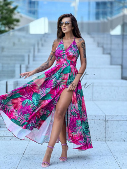 SEMPRE BRASIL długa sukienka maxi egzotyczny print